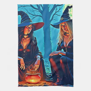 Linge De Cuisine Chaudière ensorcelée des sorcières mystiques