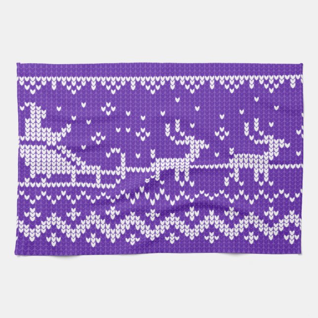 Linge De Cuisine Chaudron moche Le Père Noël traîne et rennes (Horizontal)