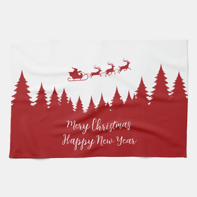 Linge De Cuisine Chaussettes père Noël (Horizontal)