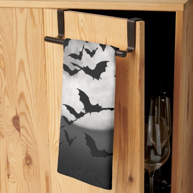 Linge De Cuisine Chauves-souris et pleine lune (Pliage en tiers)