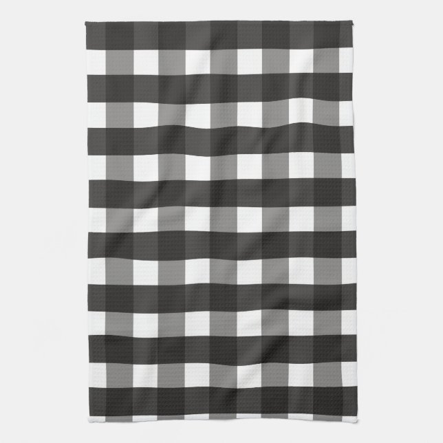 LINGE DE CUISINE CHECK DE GINGHAM NOIR ET BLANC (Vertical)