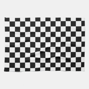 Linge De Cuisine Checkered noir et blanc