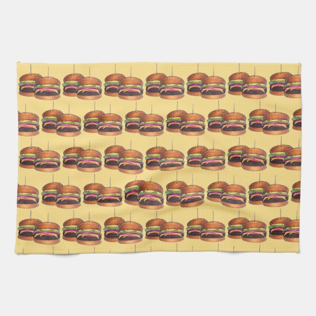 Linge De Cuisine Cheeseburger Hamburger Sliders Bar Pub (Horizontal)