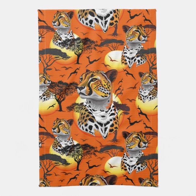 Linge De Cuisine Cheetah African Feline Wild Animal (Vertical)