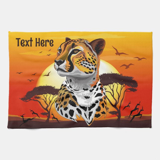 Linge De Cuisine Cheetah African Feline Wild Animal (Horizontal)