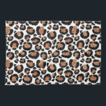 Linge De Cuisine Cheetah - Motif Leopard<br><div class="desc">Cheetah ou motif animal tacheté léopard blanc et d'or. Le Poster de animal Big Cat utilise des feuilles d'or et d'un style faux moderne. Le Cheetah Print fait un grand cadeau pour une fête sauvage.</div>