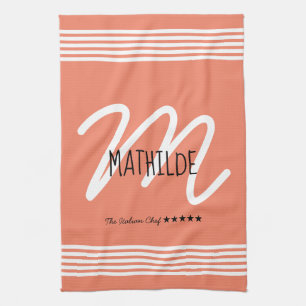 Linge De Cuisine Chef de monogramme élégant et moderne