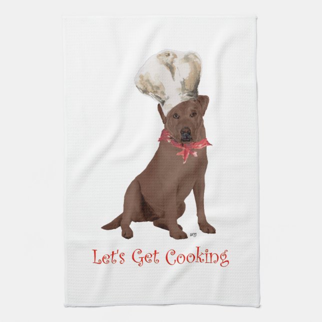 Linge De Cuisine Chef Labrador Retriever Chocolat (Vertical)