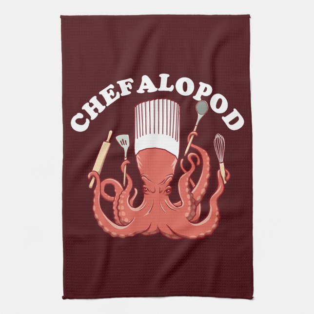 Linge De Cuisine Chefalopod | Pun drôle de chef de poulpe (Vertical)