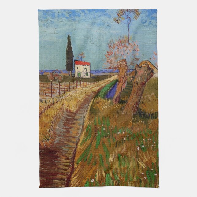 Linge De Cuisine Chemin dans un champ, saules de Vincent van Gogh (Vertical)