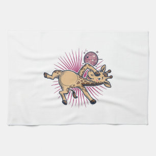 Linge De Cuisine Chemise à gravure vintage Boule disco Girafe dansa