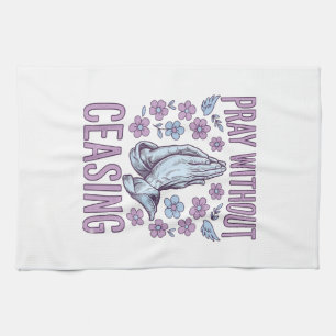 Linge De Cuisine Chemise à mains priantes florales Prière sans cess