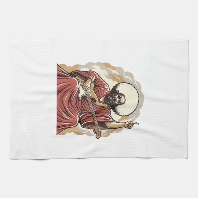 Linge De Cuisine Chemise d'art vectoriel de guitariste de gravure v (Horizontal)