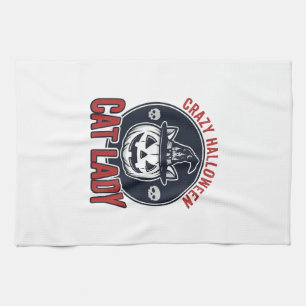 Linge De Cuisine Chemise de chat de sorcière vintage de dame de cha