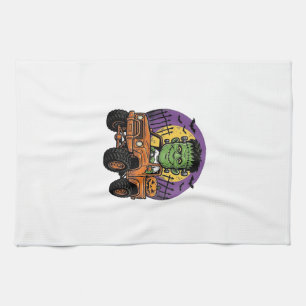 Linge De Cuisine Chemise de citrouille de camion monstre Halloween 