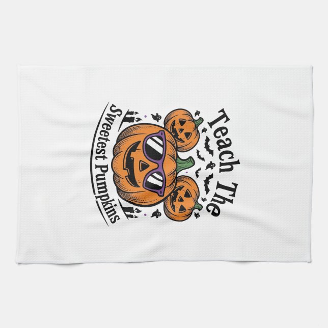 Linge De Cuisine Chemise de citrouille de professeur mignonne conce (Horizontal)