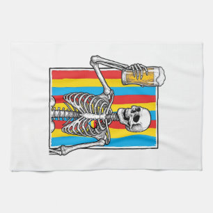 Linge De Cuisine Chemise de graveur vintage arc-en-ciel de bière de