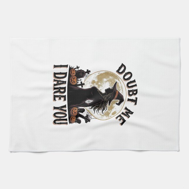 Linge De Cuisine Chemise de Halloween sorcière avec cimetière de lu (Horizontal)