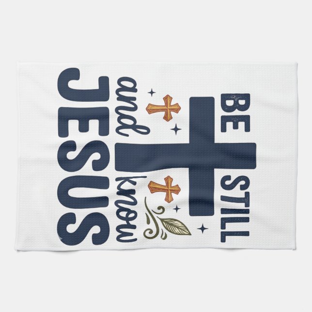 Linge De Cuisine Chemise de typographie chrétienne « Be Still and K (Horizontal)