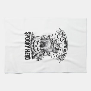 Linge De Cuisine Chemise Halloween Alpaga Crâne Vintage Dessin Citr