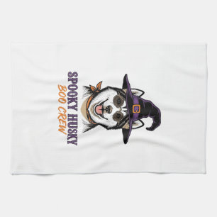 Linge De Cuisine Chemise Husky Halloween Sorcière Chien Graphique V