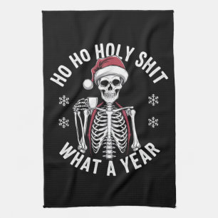 Linge De Cuisine Chemise Sainte Quel An Humour de Noël Squelette