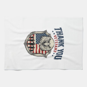 Linge De Cuisine Chemise Thank You Veterans Patriotic Eagle Shield_