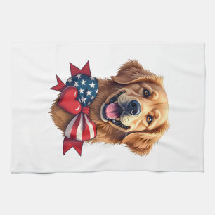 Linge De Cuisine Chemise Vintage Amant Retriever Doré Patriotique