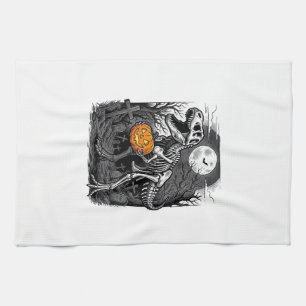 Linge De Cuisine Chemise Vintage Citrouille Squelette Dinosaure Hal