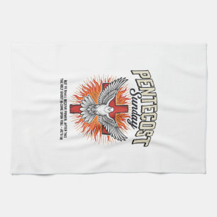 Linge De Cuisine Chemise vintage croix colombe dimanche de Pentecôt