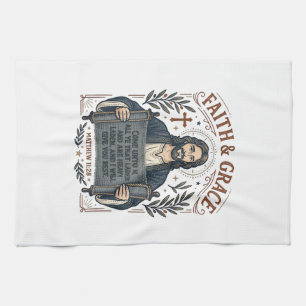 Linge De Cuisine Chemise vintage graphique chrétienne Jésus Croix P