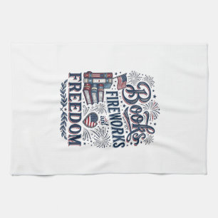 Linge De Cuisine Chemises de lecteur patriotique Livres Feux d'arti