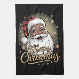 Linge De Cuisine Chemises de Noël afro-américaines Père Noël