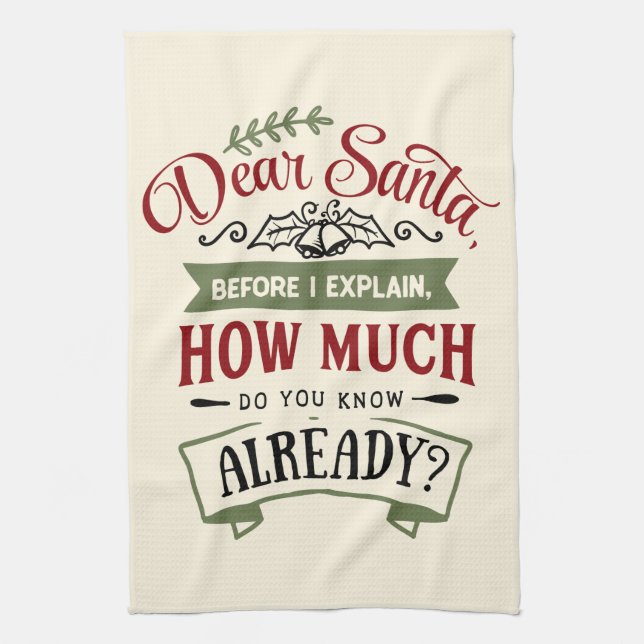 Linge De Cuisine Cher Père Noël, avant d'expliquer la citation amus (Vertical)