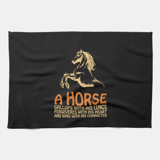 Linge De Cuisine Cheval Art A Horse Gallops (Horizontal)