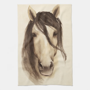 Linge De Cuisine Cheval des animaux   de grange d'aquarelle