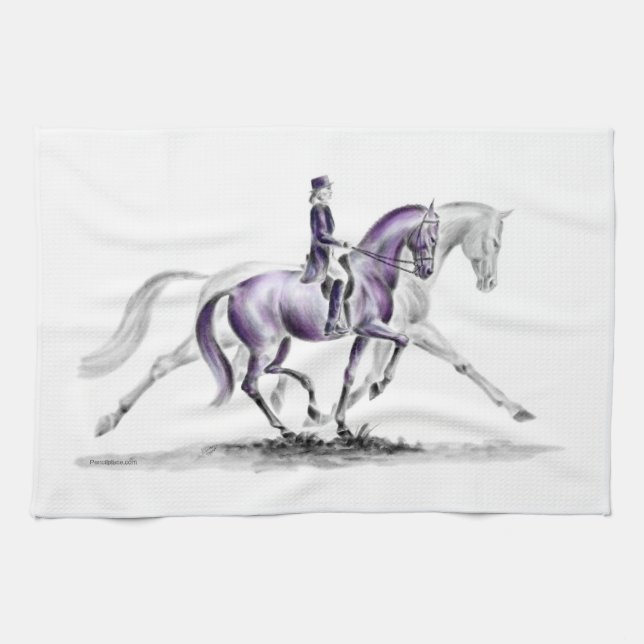 Linge De Cuisine Cheval Dressage en Trot Piaffe (Horizontal)