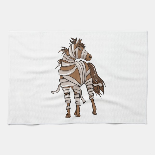 Linge De Cuisine Cheval Halloween  (Horizontal)