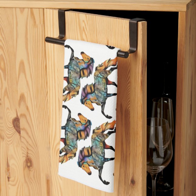 Linge De Cuisine Cheval islandais Pop Art (Pliage en tiers)