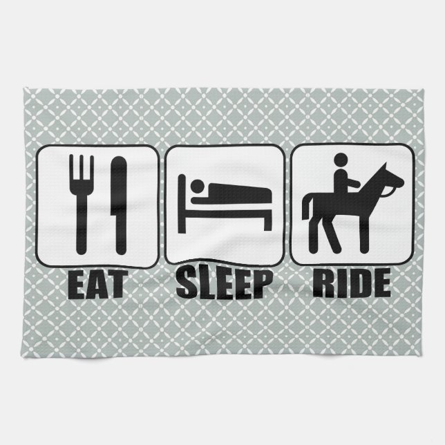 Linge De Cuisine Cheval Les cavaliers mangent Dormir Marcher un Che (Horizontal)