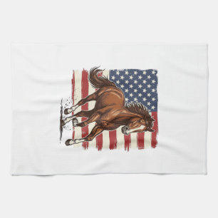 Linge De Cuisine Cheval Patriotique Vintage Création Vectorielle We