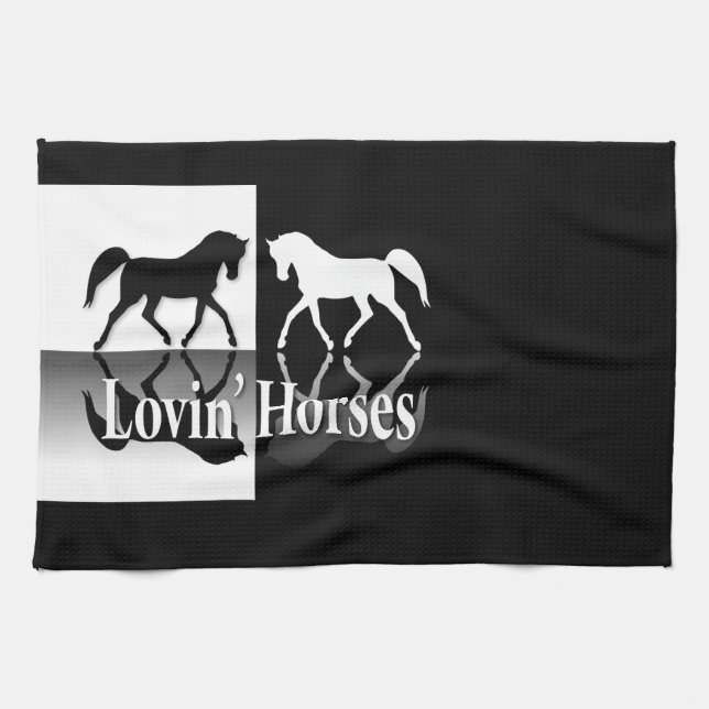 Linge De Cuisine Chevaux d'amour (Horizontal)