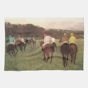 Linge De Cuisine Chevaux de course à Longchamp par Edgar Degas