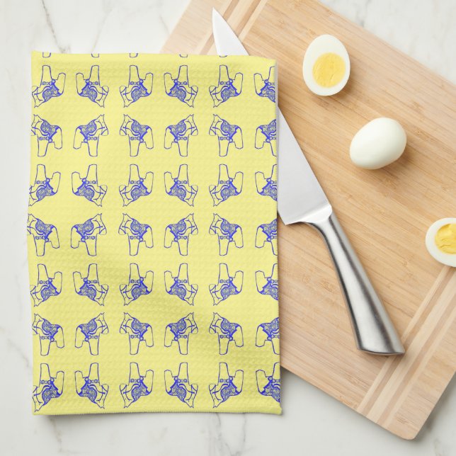 Linge De Cuisine Chevaux de Dala suédois (Quart Plié)