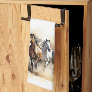 Linge De Cuisine Chevaux Mustang Sauvage Ouest équestre