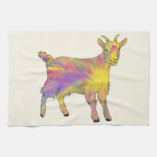 Linge De Cuisine Chèvre Colorée Mignonne Artistique Funky Drôle Art