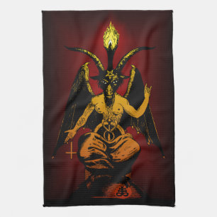 Linge De Cuisine Chèvre satanique 16x24 sur le tissu