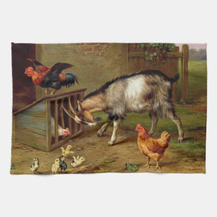 Linge De Cuisine Chèvres vintages Coq Et Poulets Animaux De Ferme