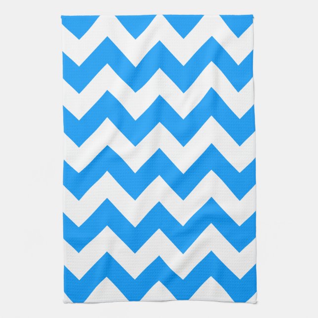 Linge De Cuisine Chevron bleu clair (Vertical)