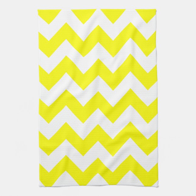 Linge De Cuisine Chevron jaune gras (Vertical)